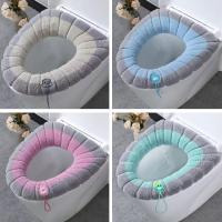 Winter Warm Toilet Seat Cover Mat Bathroom Toilet Pad Closestool Thicker Washable Toilet With Handle Toilet Seat Warmer Toilet Covers