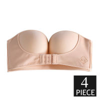 4pcsset Sexy Invisible Bra Women Push Up Strapless Bras Lingerie Backless Brassiere Seamless Bralette Underwear for Dress #F