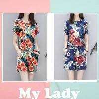 Mylady Primrose ชุดเซต 2 ชิ้น（เสื้อ+กางเกง）ลายดอก สไตล์สาวเกาหลี น่ารักใสๆ ผ้าโปร่งเบา สวมใส่สบาย