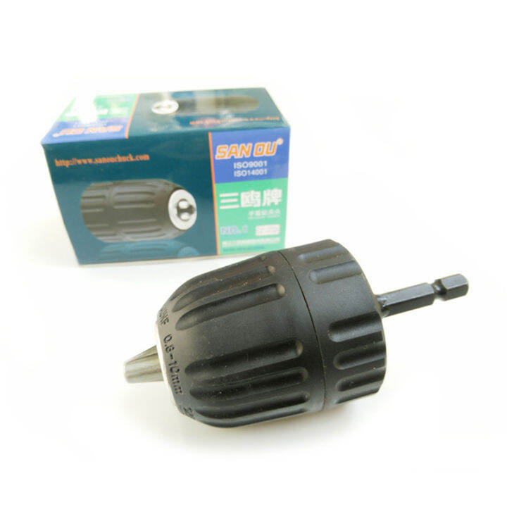 FUYU Keyless 0.810mm 3Jaw Drill Chuck Quick Change Adapter Fit Rotary