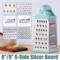 6-side Manual Vegetable Cutter Slicer Stainless Steel Grater for Kitchen Carrot Vegetable Tool Storage Box Random Color