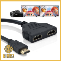 MIMOSA สายแปลงภาพ ตัวแปลงสาย hdmi splitter 1 ออก 2 จอ รองรับสูงสุด full hd 1080p สีดำ ราคาถูก