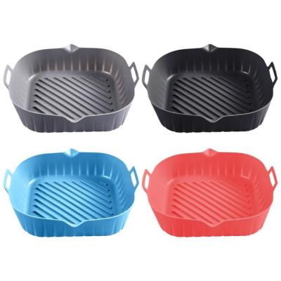Silicone Square Grill Tray Easy Cleaning Air Fryer Oven Accessory Temperature Resistant Air Fryer Baking Tray everyday