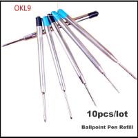 OKL9 10PCS/LOT 0.5mm โรงเรียน สำนักงาน อุปกรณ์เครื่องเขียน หมึกสีน้ำเงิน/ดำ โลหะ แกนกลางปลายปากกา ปากกาลูกลื่นแบบเติม