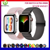 สายรัดสำหรับสายคาด Apple Watch 44Mm 45 Mm 41Mm 40Mm Ultra 49Mm 42Mm 45 Mm ยืดหยุ่น Nylon สร้อยข้อมือ I Watch Series 8 7 4 5 6 Se2