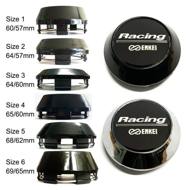 Style 4pc 60/64/65/68/69MM black Enkei Racing logo Sticker Car Modified Wheel Center Cover Rim