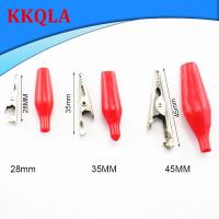 QKKQLA 28mm 35mm 45mm Electrical Alligator Clip Test Lead Cable Metal Meter Clamp Probe Crocodile Moto Bike DIY