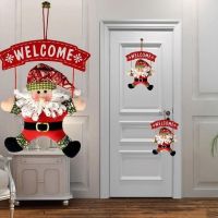 【CW】 Santa Claus Porch Sign Christmas Doorplate Decoration Hanging Cloth Hanging Doll Decorations Family Christmas Decorations