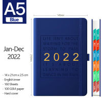 2022 Weekly &amp; Monthly Planner A5 Notebook 100 GSM Paper PU Leather Hard Cover Agenda Schedules Stationery Office School Supplies