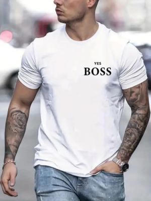 Yes Boss Print Mens Soft Short Sleeves Tee Tshirts
