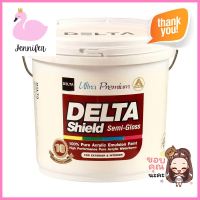 สีน้ำทาภายนอก DELTA DELTASHIELD BASE A กึ่งเงา 2.5 แกลลอนWATER-BASED EXTERIOR PAINT DELTA DELTASHIELD BASE A SEMI-GLOSS 2.5GAL **พลาดไม่ได้แล้วจ้ะแม่**