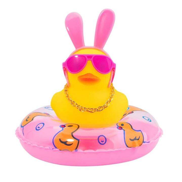 car-duck-squeak-rubber-ducks-car-ornaments-car-dashboard-duck-decoration-with-headband-swim-ring-necklace-sunglasses-for-car-dashboard-home-table-ideal