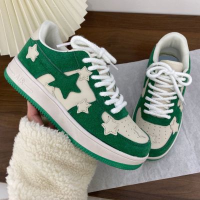Harajuku Woman Vulcanize Shoes Fashion Stars Patchwork Basic Sleek Casual Sneakers Spring Outside Daily Zapatillas Mujer