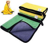 2 Pack Dog Towels Super Absorbent Bath Towel Microfiber Dog Drying Towel for Small Large Dogs and Cats, Machine Washable