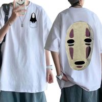 อะนิเมะ Spirited Away เสื้อยืดมังงะไม่มี Face Man กระเป๋า Graphic T เสื้อผู้ชายแฟชั่นสำหรับผู้หญิงลำลองขนาดใหญ่เสื้อยืด Harajuku Tops