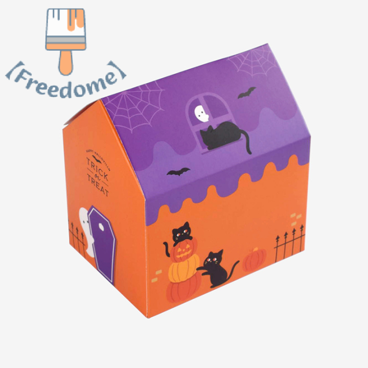 freedome-กล่องขนมฮาโลวีน10ชิ้นกล่องคุกกี้ของขวัญงานเลี้ยงเล็กๆน้อยๆของตกแต่งงานปาร์ตี้ฮัลโลวีน