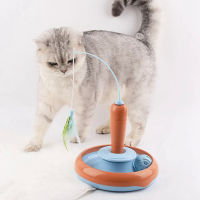 ของเล่นแมวตลกสำหรับแมวในร่ม Interactive Kitten Toys Automatic Roller Tracks Electronic Feather Cat Toy With Exercise Ball