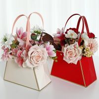 Foldable Gift Packing Flower Birthday Box Present Wedding Mothers Day Flower Tote Bag Portable