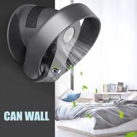 GOOD Portable Bladeless Fan Air Condition Remote Control Wall Mounted Round Fan dark gray พัดลมไร้ใบพัด พัดลมไร้ใบ พัดลมไม่มีใบ