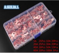 ✇♟❀ 70/140PCS Battery Cable Copper Open Barrel Ring Lug Terminals Connectors Assortment Kit Wire Connector OT 10A 20A 30A 40A 50A