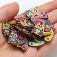 30pcs Mixed Color Pattern Cats 30mm Buttons 2 Holes Sewing Crafts Clothing Decoration Scrapbook Diy Handmade 30x25mm Haberdashery