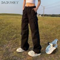 DaDuHey  Women New American Style Ins Multi-pocket Overalls High Waist Loose Casual Pants Niche Cargo PantsTH