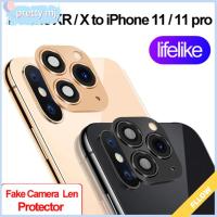 PRETTY MJ หรูหรา ป้องกันหน้าจอ กระจก วินาทีเปลี่ยน ปกกรณี สำหรับ iPhone XR X ถึง iPhone 11 Pro Max สติกเกอร์เลนส์กล้องปลอม