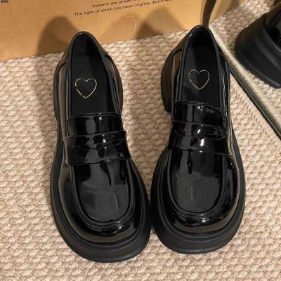 Starlight Angela【Free Shipping ส่งฟรี】 รองเท้า Lefu พื้นหนาสีดำสำหรับผู้หญิงรองเท้าเดี่ยวรองเท้าหนังแฟชั่นใหม่ฤดูร้อน2023