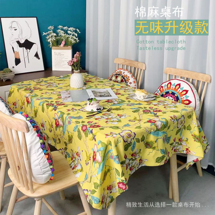 huaxin-ผ้าคอตตอนพิมพ์ลายนกสไตล์อเมริกัน-ผ้าฝ้ายโต๊ะทานอาหารสไตล์เรียบง่ายสไตล์พื้นเมืองจีนแบบเบาหรูหราผ้าผ้าคลุมโต๊ะน้ำชาแผ่นรองจาน