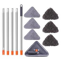 Triangular Mop 360 Degree Rotatable Triangle Deep Cleaning Mop Long Handle Triangle Window Cleaner Dust Remover For Roofs Walls