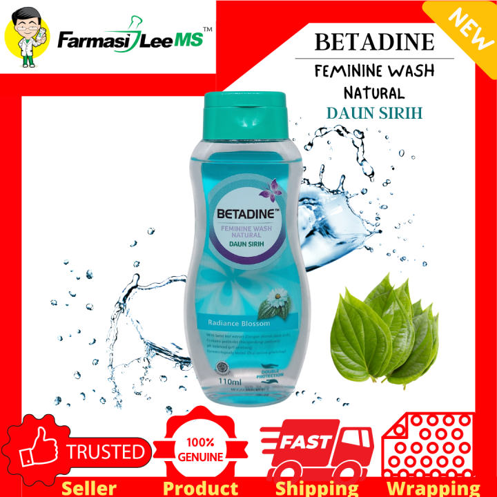 Betadine Feminine Wash Natural Daun Sirih Radiance Blossom 110ml (Exp 10/2023) Lazada