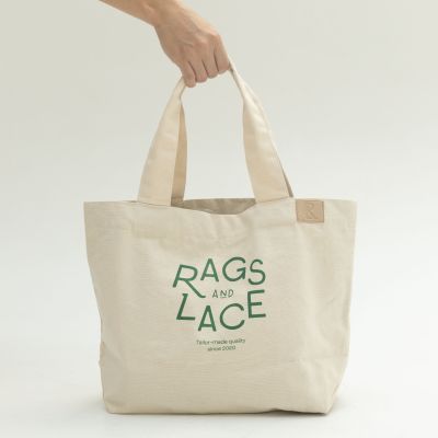 Rags and Lace กระเป๋าผ้าแคนวาส Tote bag สี Beige
