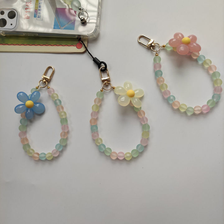 fashionable-phone-strap-anti-loss-phone-strap-small-fresh-colored-flower-strap-candy-color-wrist-strap-beaded-bracelet-phone-strap