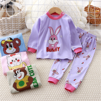 Xiaozhima Cartoon Childrens Kids Girls Pyjama Sets 0-8Y Baby Infant 2pcs Pure Cotton Suit Long-sleeved Pajamas Air-conditioning Clothing For Girls