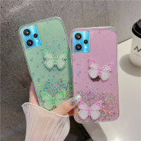 เคสสำหรับ Realme 9 Pro 9 Pro Plus,แฟชั่นหรูหราแวววาวระยิบระยับเคสโทรศัพท์ท้องฟ้าเต็มไปด้วยดวงดาวดีไซน์ไรน์สโตนรูปผีเสื้อเคสซิลิโคนนิ่มกันกระแทกฝาครอบด้านหลังเป็นแบบคู่