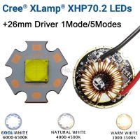 【☑Fast Delivery☑】 mian885 Cree Xhp70.2 6V เย็นสีขาวกลางสีขาวอบอุ่นสีขาวพลังงานสูง Led Emitter 16มม. 20มม. ทองแดง Pcb 26มม. โหมด1หรือ5โหมดไดรเวอร์