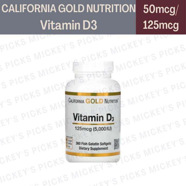 fishing tackle California Gold Nutrition Vitamin D3 50/125 mcg (2000/