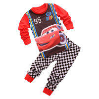 Lightning McQueen สาวเด็กชุดนอนเด็กชุดเด็ก Homewear ชุดยุโรปและอเมริกาการ์ตูนเด็กชุดนอนผ้าฝ้ายชุดชั้นในเด็กชุดเด็กชุดนอน