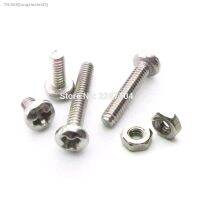 ☋☌ 25pcs 304 A2 Stainless Steel Metric Thread M2 M3 Diameter 2 3 mm Round Pan Head Phillips Cross Screw Bolt With Hex Nut