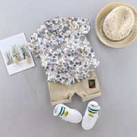 IENENS Summer Boys Short Sleeves Clothing Sets 0-4 Years Baby Cotton Outfits 2PCS Print Shirts + Shorts Kids Casual Clothes Suits