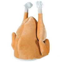 JOLLYBOOM หมวกคริสต์มาส Light-Up, Plush Turkey Hat,Plush Turkey Hat For Man Women,Thanksgiving Halloween Turkey Costume หมวกตลกสำหรับคริสต์มาสปาร์ตี้วันหยุดโปรดปราน Party Supplies