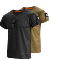 4XL Large Size Mens Outdoor Sports Quick Dry Top Summer Climbing Training Thin Lapel Combat Military Uniform Tactical T Shirt