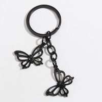 Gothic Enamel Keychain Hollow Butterfly Key Ring Flying Animals Key Chains For Women Men DIY Handmade Punk Jewelry Gifts Key Chains