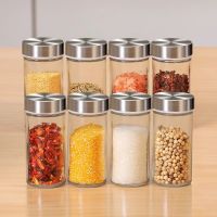 hotx【DT】 Bottles Jars Boxes Seasoning Jar Bottle Glass Sauce Storage Organization