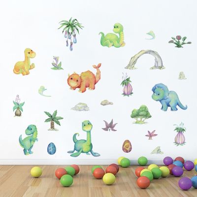 Cartoon Dinosaur Park Wall Stickers for Children Bedroom Boys Kids room Wall Decoration Removable Wall Decals Art Murals Home