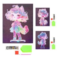 Gem Art Kits for Kids DIY Rhinestone Art Craft Set 3D Anime Girl Gem Art Kit Luminous Princess Gem Painting Drill Gem Art Paint Gem Art Crafts expedient