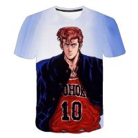 [In stock] การค้าต่างประเทศ 3D เด็กชาย Slam Dunk พิมพ์ดิจิตอล T เสื้อยืด เทรนด์อะนิเมะแขนสั้นเด็กชายและเด็กหญิง T เสื้อยืด