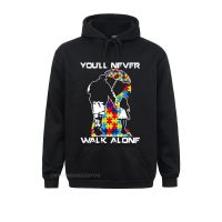 Mens Crewneck Hoodie You Never Walk Alone Dad Daughter Son Autism Awareness Mens 3D Hoodies Autismo Autistic Funny Harajuku Size XS-4XL