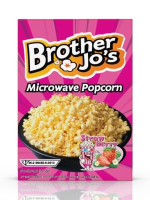 ป๊อปคอร์น ไมโครเวฟ รสสตอเบอรี่ ตรา บราเธอร์โจ : Microwave Popcorn Strawberry (Brother Jos)