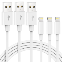 สายชาร์จ iPhone สายเคเบิล Lightning,3แพ็ค2M/6.6ft สาย iPhone ที่ได้รับการรับรอง MFi สายชาร์จเร็ว USB ใช้ได้กับ iPhone 11/11 Pro/ 11Pro Max/xs Max/x/ 8/7/ 6/5/ SE